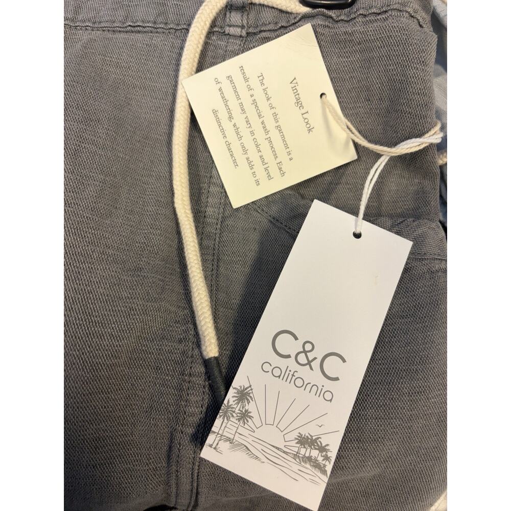 NWT C&C California Linen Blend Shorts Gray Rope Tie High Waisted Casual Size S - Picture 10 of 14